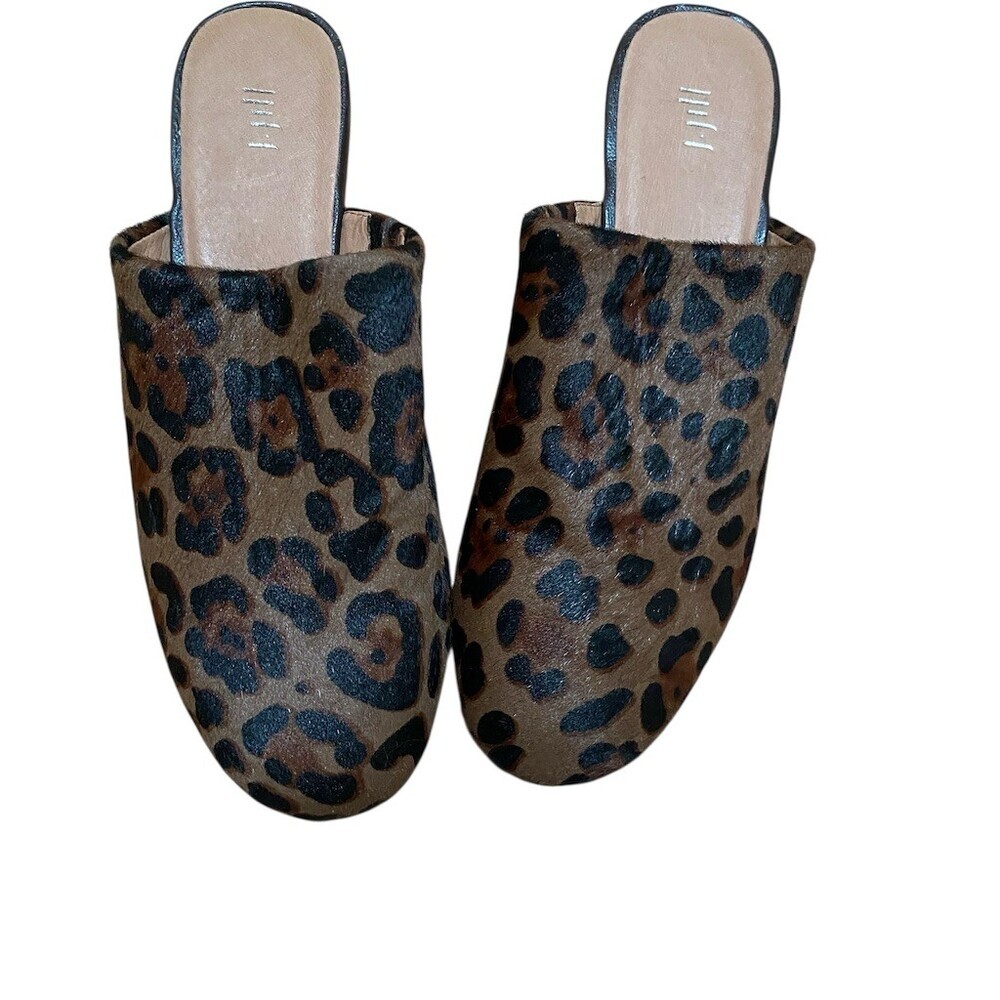 J.Jill Mule Clog Slide Womens Size 8 Brown Leopard Print Studded Slip On - Picture 1 of 8